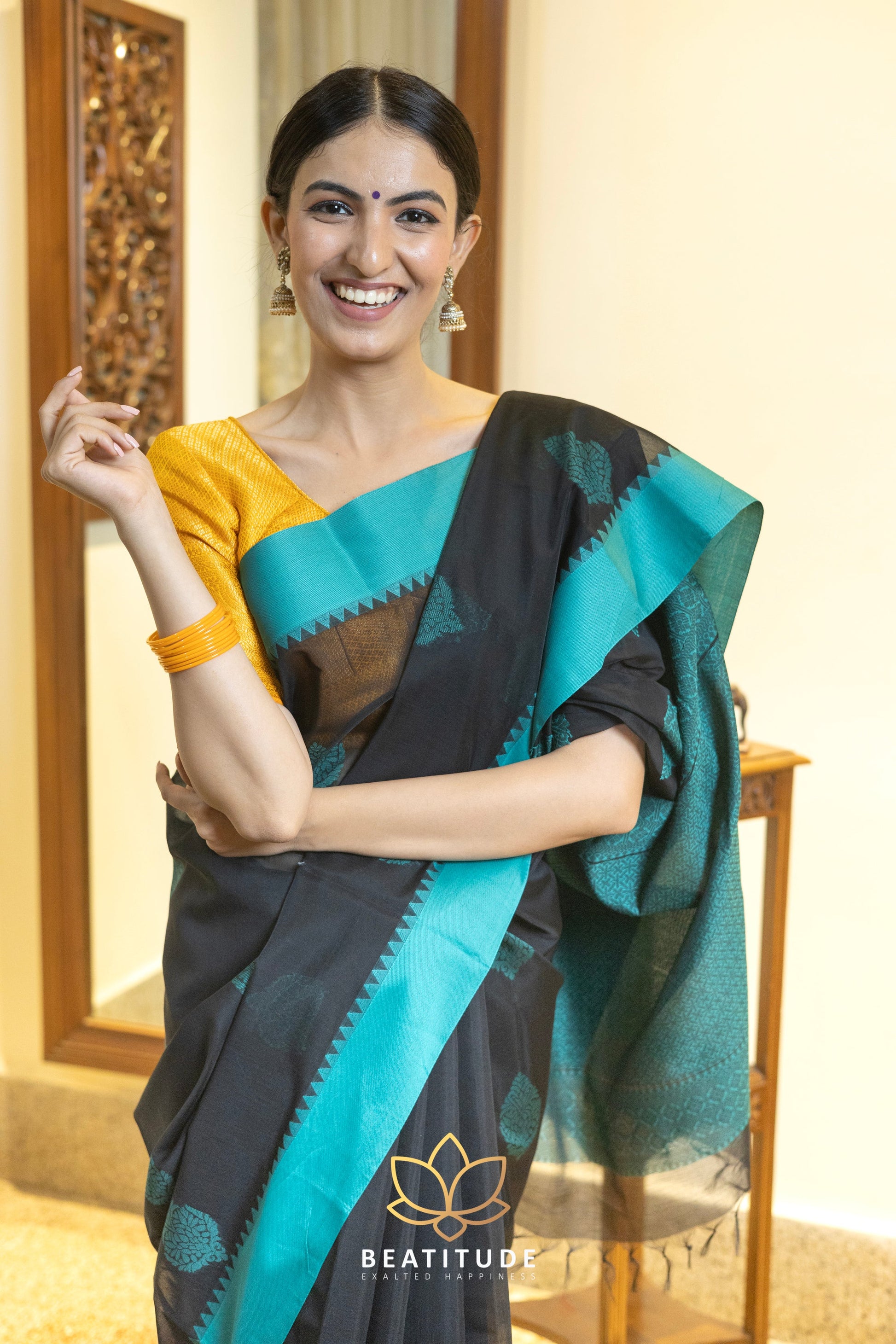 Black Kota Cotton Saree
