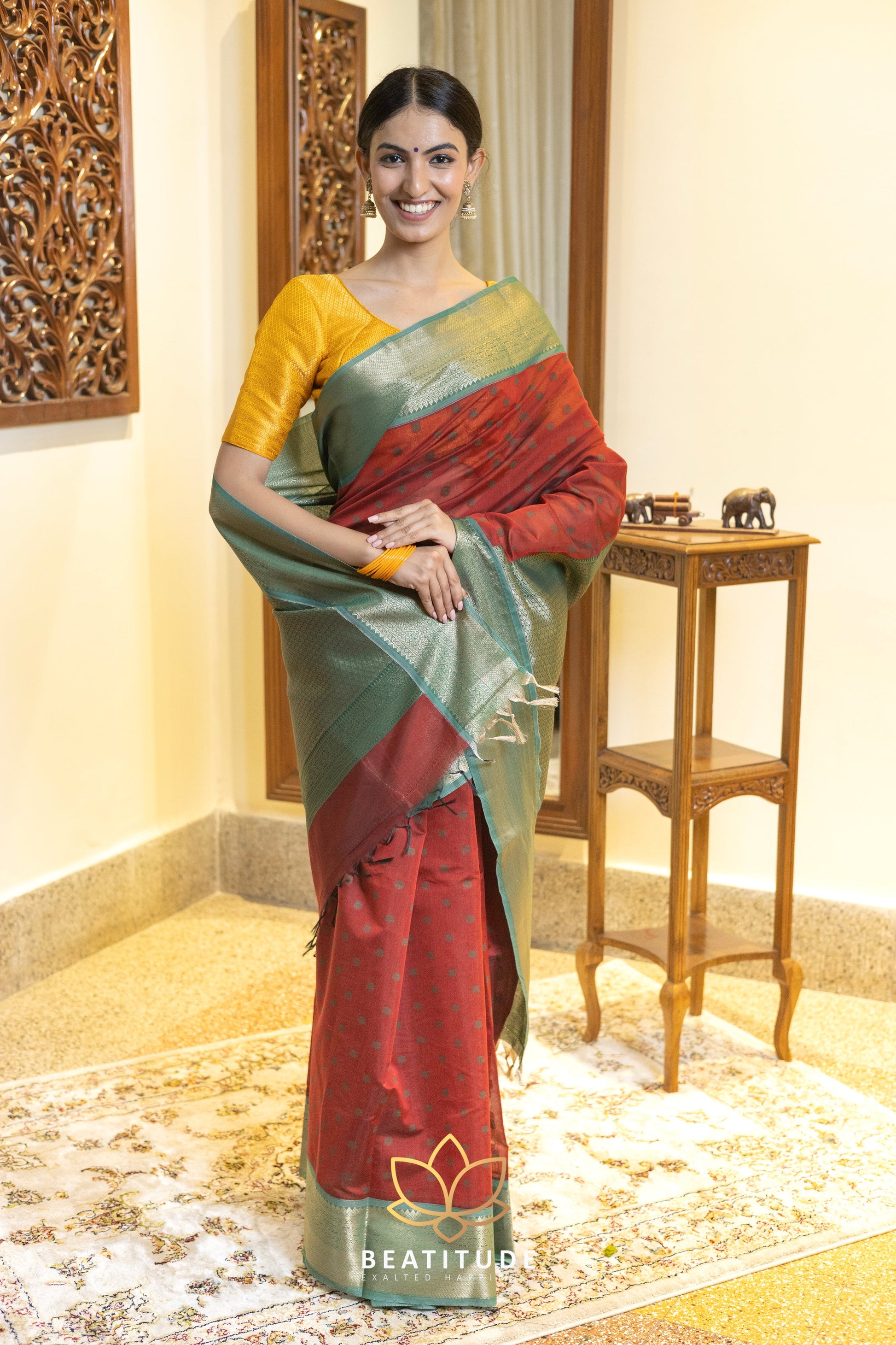 Red Kota Cotton Saree