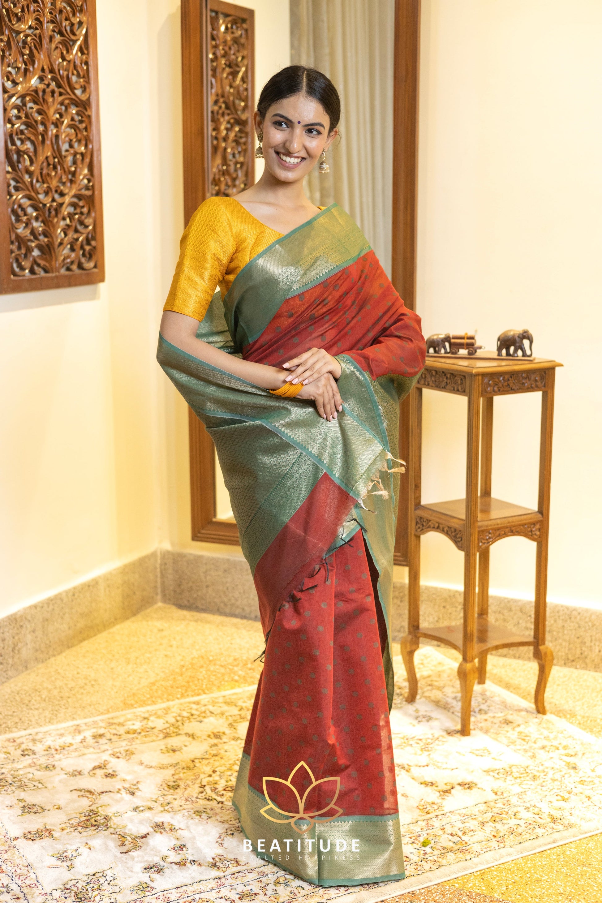 Red Kota Cotton Saree