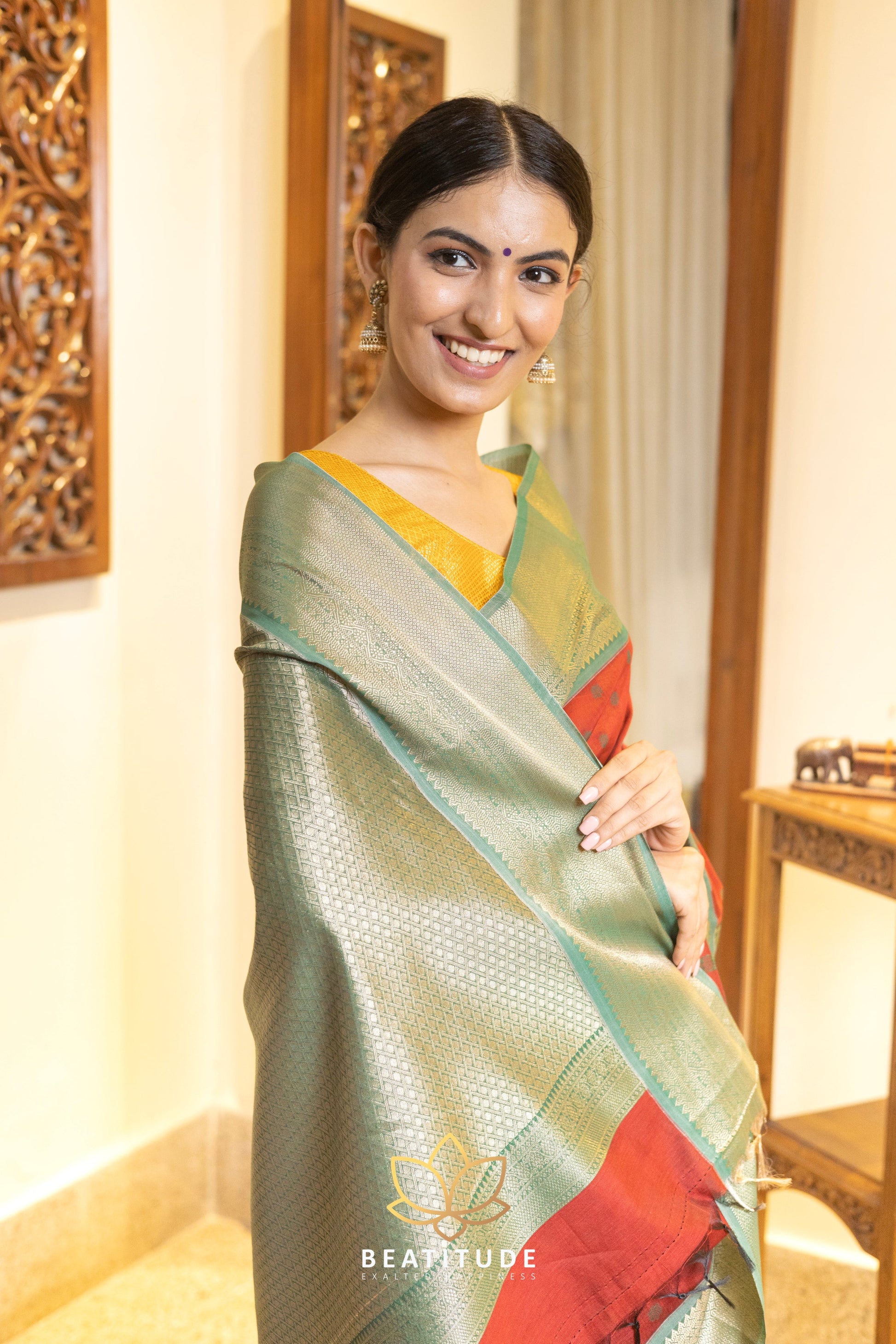 Red Kota Cotton Saree
